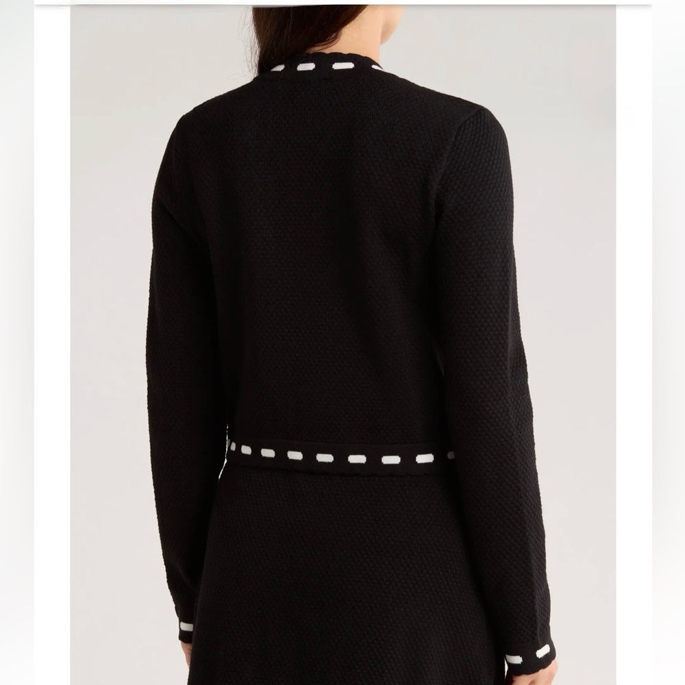 Ellen Tracy Seed Stitch Trim cardigan. Size small. - Picture 2 of 13